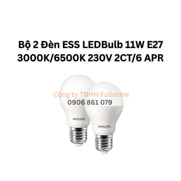 Bộ 2 Đèn ESS LEDBulb 11W E27 3000K/6500K 230V 2CT/6 APR