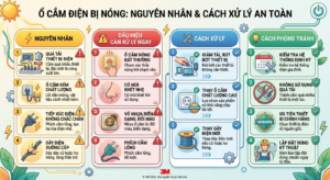 ổ cắm điện bị nóng khi sử dụng quá tải